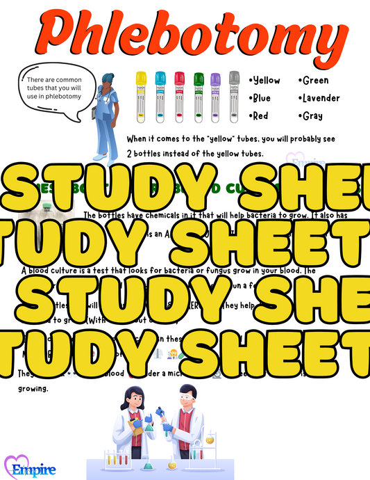 Phlebotomy Study Sheets